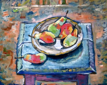 Картина под названием "Pears" - Ixygon, Подлинное произведение искусства, Масло
