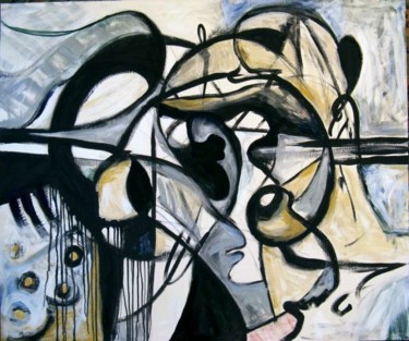 Картина под названием "Love&Hate" - Ixygon, Подлинное произведение искусства, Масло