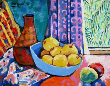 Картина под названием "Yellow Apples" - Ixygon, Подлинное произведение искусства, Масло