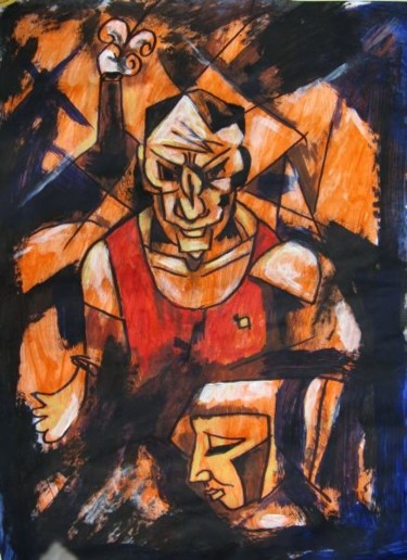 Картина под названием "Artist (Picasso)" - Ixygon, Подлинное произведение искусства, Масло