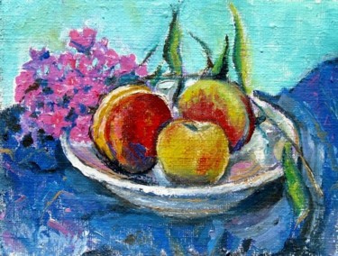 Картина под названием "Peach" - Ixygon, Подлинное произведение искусства, Масло