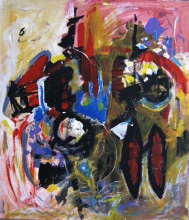 Картина под названием "Abstract, 105x92" - Ixygon, Подлинное произведение искусства, Масло