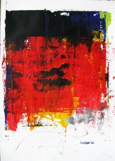 Картина под названием "Red Square" - Ixygon, Подлинное произведение искусства, Масло