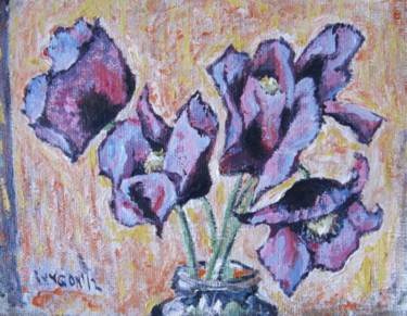 Картина под названием "Poppy flowers" - Ixygon, Подлинное произведение искусства, Масло