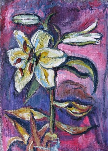 Картина под названием "Lily" - Ixygon, Подлинное произведение искусства, Масло