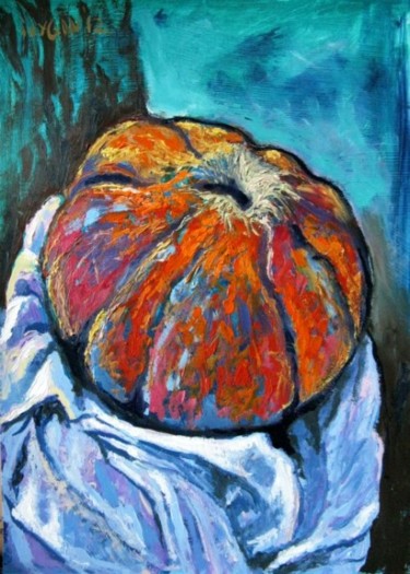 Картина под названием "Pumpkin" - Ixygon, Подлинное произведение искусства, Масло