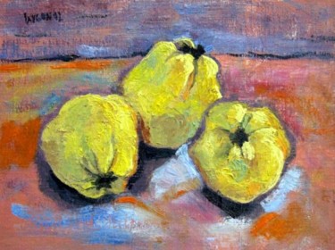 Painting titled "Fruits" by Ixygon, Original Artwork, Oil