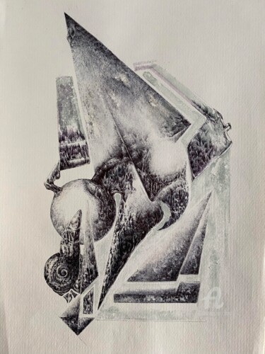 Tekening getiteld "Untitled" door Iyad Abbas, Origineel Kunstwerk, Balpen