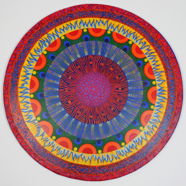 Painting titled "Mandala Harmonii Cz…" by Izabela Ewa Ołdak, Original Artwork, Acrylic
