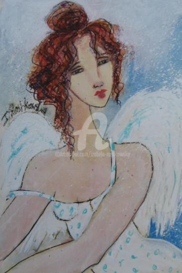 Painting titled "ANGEL 1" by Izabela Rostkowska, Original Artwork, Ink