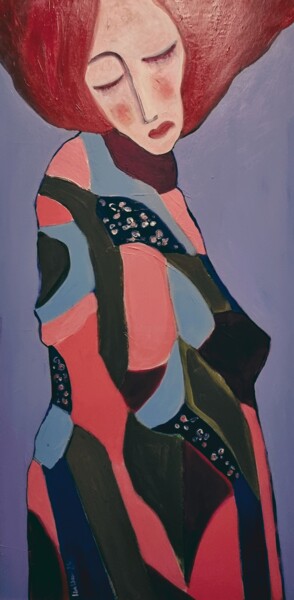 Painting titled "Lady Patchwork" by Izawera, Original Artwork, Acrylic