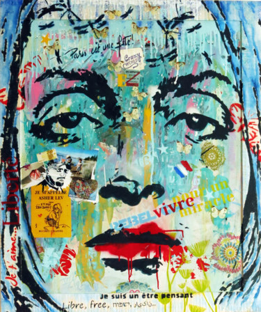 Un jour Le Confinement Peinture intitulée "Un jour Le Confinem…" par Iza Zaro, Œuvre d'art originale, Acrylique