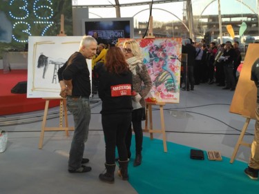 Pittura intitolato "Téléthon 2016" da Iza Zaro, Opera d'arte originale, Acrilico