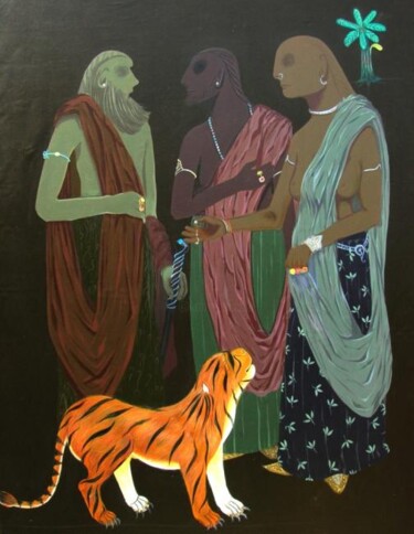 Malerei mit dem Titel "the kings" von Izhar Alam, Original-Kunstwerk, Öl