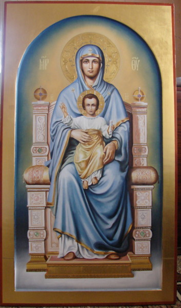 Картина под названием "Пресвятая Богородица" - Сергей Колько, Подлинное произведение искусства, Масло