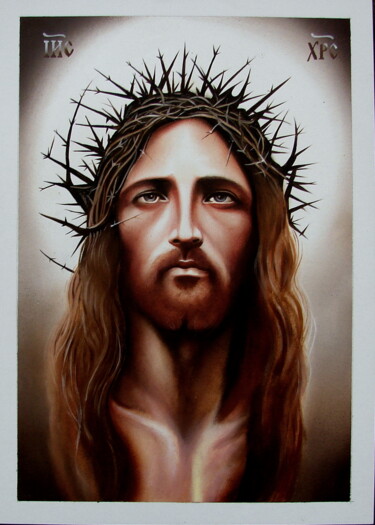 Pintura titulada "Jesus in the crown…" por Сергей Колько, Obra de arte original, Oleo