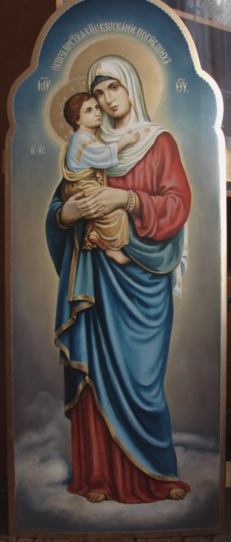 Картина под названием "Образ Пресвятой Бог…" - Сергей Колько, Подлинное произведение искусства, Масло