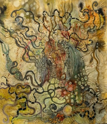 Painting titled "BLEEDING WATER (col…" by Izabella Ortiz, Original Artwork