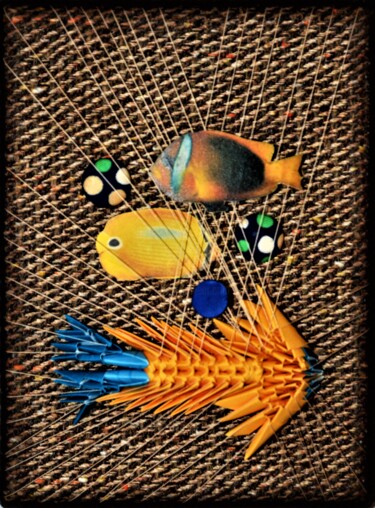 Collages titled "Fish dance 2" by Iztok Šostarec, Original Artwork, Collages