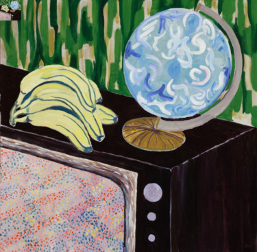 Pittura intitolato "Bananas Over TV" da Jack Albert Elliott, Opera d'arte originale, Olio