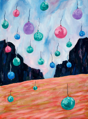 Pintura intitulada "Where Balloons Fall" por Jack Albert Elliott, Obras de arte originais, Acrílico