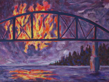 Pintura intitulada "A Burning" por Jack Albert Elliott, Obras de arte originais, Acrílico