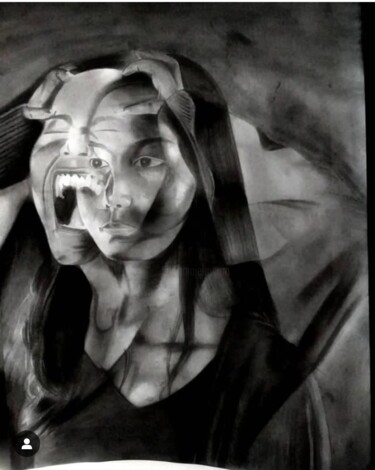 Рисунок под названием "Depression" - J.B. Surani, Подлинное произведение искусства, Древесный уголь