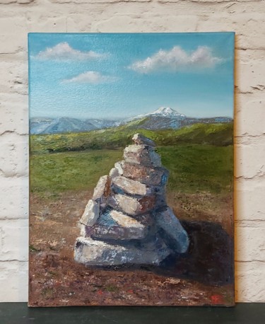 Malerei mit dem Titel "Mountain Oil Painti…" von Iuliia Muraveinikova, Original-Kunstwerk, Öl