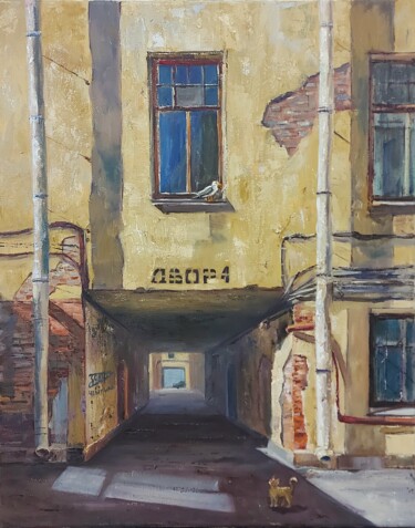 Ζωγραφική με τίτλο "Oil painting citysc…" από Юлия Муравейникова, Αυθεντικά έργα τέχνης, Λάδι Τοποθετήθηκε στο Ξύλινο φορείο…