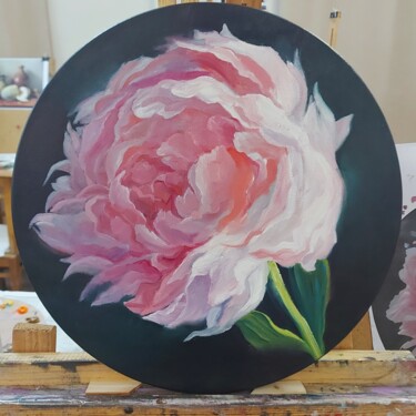 Картина под названием "Oil painting Pink P…" - Юлия Муравейникова, Подлинное произведение искусства, Масло Установлен на Дер…
