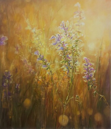 Pintura intitulada "Oil painting summer…" por Iuliia Muraveinikova, Obras de arte originais, Pastel Montado em Armação em ma…