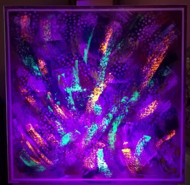 Painting titled "UV" by Poussy, Original Artwork, Acrylic