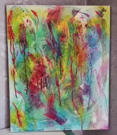 Malerei mit dem Titel "Tears in colour" von Poussy, Original-Kunstwerk, Acryl