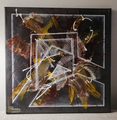 Painting titled "Geometry" by Poussy, Original Artwork, Acrylic