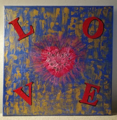 Painting titled "Valentine's Day" by Poussy, Original Artwork, Acrylic