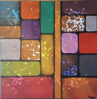 Malarstwo zatytułowany „Brick Wall” autorstwa Poussy, Oryginalna praca, Akryl