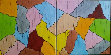 Peinture intitulée "Puzzle" par Poussy, Œuvre d'art originale, Acrylique