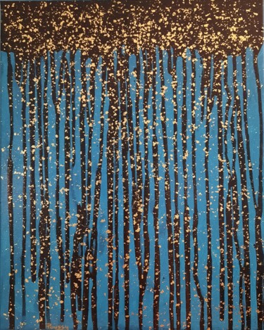 Painting titled "Stars Rain" by Poussy, Original Artwork, Acrylic