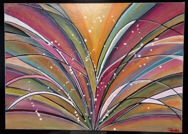 Painting titled "Rainbow" by Poussy, Original Artwork, Acrylic