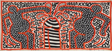 Printmaking titled "Keith Haring UNSIGN…" by Jonathan Brooks, Original Artwork, Screenprinting
