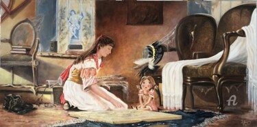 Malerei mit dem Titel "Le grenier d'enfance" von Joseph Campoy, Original-Kunstwerk, Öl