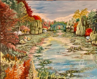 Pintura titulada "Jardin d'eau" por Joseph Campoy, Obra de arte original, Oleo