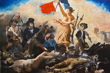 Ζωγραφική με τίτλο "Copie de « La liber…" από Joseph Campoy, Αυθεντικά έργα τέχνης, Λάδι Τοποθετήθηκε στο Ξύλινο φορείο σκελ…