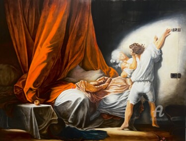 Pittura intitolato "Copie de l’œuvre "…" da Joseph Campoy, Opera d'arte originale, Olio Montato su Telaio per barella in leg…