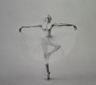 图画 标题为“Ballerina 7” 由John C, 原创艺术品, 木炭