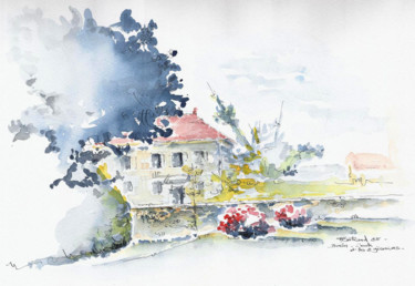 Painting titled "burcin-la-vieille-e…" by Jean-François Bertrand, Original Artwork, Watercolor