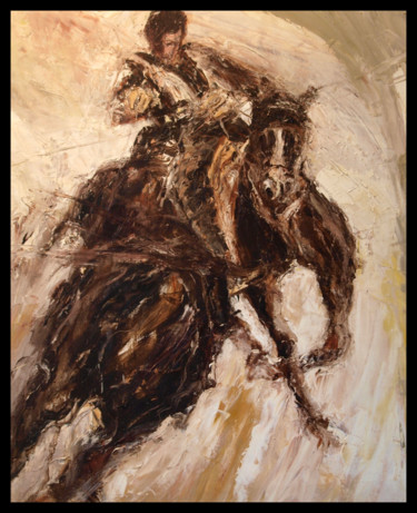 Peinture intitulée "Tauromachie" par J. Gorde, Œuvre d'art originale, Huile