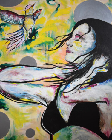 Картина под названием "Freedom" - J.Jella, Подлинное произведение искусства, Акрил Установлен на Деревянная рама для носилок