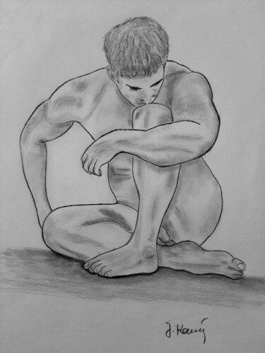 Drawing titled "Misunderstanding" by J. Kaspin, Original Artwork, Pencil