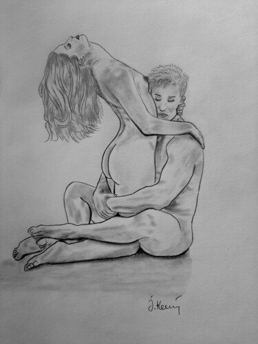 Drawing titled "Love" by J. Kaspin, Original Artwork, Pencil